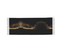 BLWSLC Warm tassel scarf Gold Black Sand printed tassel shawl 77 inches * 27 inches suitable for winter wear warm and comfortable