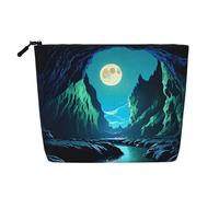 BLWSLC Water Moon Cave Printed single layer cosmetic bag, storage bag, suitable for daily storage, a must-have for business trips.