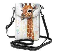 BLWSLC watercolor baby giraffe Printed phone wallet and shoulder bag, stylish, perfect for shopping, travel, camping, and everyday use.