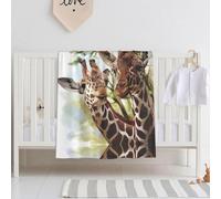 BLWSLC Watercolor Deer Giraffe Printed baby throw blanket, swaddle blanket, crib blanket for toddlers, newborns, and children