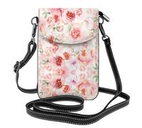 BLWSLC Watercolor Flower Printed phone wallet and shoulder bag, stylish, perfect for shopping, travel, camping, and everyday use.