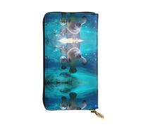 BLWSLC West Indian Manatees Long Clutch, Zipper Wallet, Card Holder, Portable Travel Coin Storage Bag Suitable for Travel and Daily use