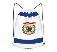 BLWSLC West Virginia Flag Printed Travel Drawstring Backpack Gym Drawstring Bag Portable Suitable For Short Trips, Black, S