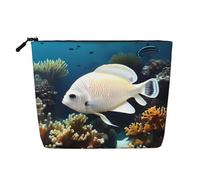 BLWSLC White-golden fish Printed single layer cosmetic bag, storage bag, suitable for daily storage, a must-have for business trips.