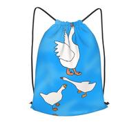 BLWSLC White Goose House Printed Travel Drawstring Backpack Gym Drawstring Bag Portable Suitable For Short Trips, Black, S