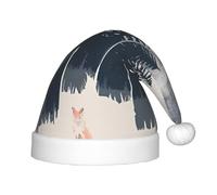 BLWSLC Wilderness Fox Art Children's Christmas hats printed party hats suitable for Christmas parties family gathering decorations