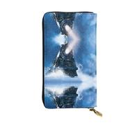 BLWSLC Winter Christmas Snow Night Railway Train Long Clutch, Zipper Wallet, Card Holder, Portable Travel Coin Storage Bag Suitable for Travel and Daily use