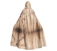 BLWSLC wood heart Printed Halloween Cape Masquerade Hooded Cape Carnival Party Costume (Length 147cm/Hood Height 38cm)