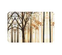 BLWSLC Woodland Orange Leaves 16x24in non-slip flannel floor mat with a printed design suitable for outdoor use patios porches and bathrooms