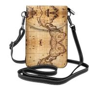 BLWSLC World Map Printed phone wallet and shoulder bag, stylish, perfect for shopping, travel, camping, and everyday use.