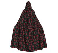 BLWSLC Yashen Rose Printed hooded cape, long cape, suitable for cosplay, stage performances or holiday parties.