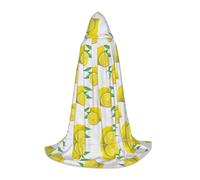 BLWSLC Yellow Lemon Printed Hooded Cape Cosplay Hooded Cape Perfect For Cosplay A Holiday Essential M