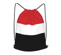 BLWSLC Yemeni flag Printed Travel Drawstring Backpack Gym Drawstring Bag Portable Suitable For Short Trips, Black, M