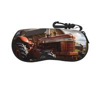 BLWSLC Zip-lock glasses pouch Red Tractor printed softshell glasses pouch suitable for gym use and travel