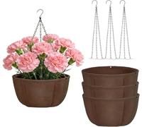 BlyeMichdi 3Pcs Coco Liner Trough, 12Inch Wall Plant Hangers Planter Holder,Coconut Fiber Hanging Basket Liners,Heavy-Duty Window Box Liners for Garden Flower Pot Outdoor Plants Fence and Wall Use