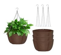 BlyeMichdi 3Pcs Hanging Plant Pot with Coco Liner,30CM Hanging Decoration Basket Pot,Wall Plant Hangers Planter Holder, wall hanging baskets outdoor Balcony Patio Plant Flower Decoration