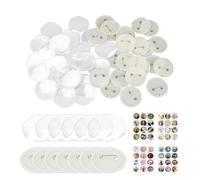 BlyeMichdi 48Pcs Badge Button Pin,55mm/2.16in Blank Pin Back Button Part,DIY Pin Kit Button Pin Badges Kit for Handicraft Souvenirs Gifts, with 48 Badges/48 Patterns(Badge Pins)