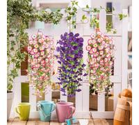 BlyeMichdi 4PCS Artificial Hanging Flowers,UV-Resistant Artificial Hanging Plants Flowers Bouquet Outdoor Indoor Fake Hanging Plant Faux Trailing Plants for Home Garden Wedding Decor