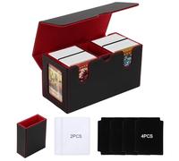 BlyeMichdi MTG Commander Deck Box,Magnetic Card Display Case with Dice Tray for MTG Yugioh,TCG Card Storage Box,PU Leather Trading Card Storage Box Holds 100 Double-Sleeved Cards with 4 Card Dividers