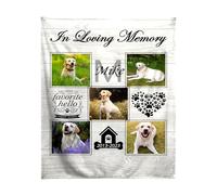 BLYIUKR Personalised Dog Memorial Gifts for Loss of Dog, Custom Dog Photo Blanket in Memory of Dog Remembrance Gifts for Dog Mom Dad Lovers, Dog Bereavement Gifts, Soft Flannel 40''x 30''