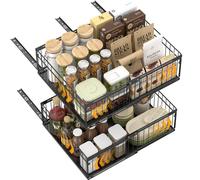 Blylund 2 Pack Matte Black Expandable Pull out Cabinet Organiser, 30cm-51cm Blylund Black