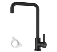 Blylund Kitchen Mixer Tap, Stainless Steel Rectangle L-Shaped Kitchen Faucet in Black Blylund Black