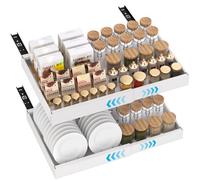 Blylund Slide Out Cabinet Drawer Organiser No Drill 2Packs Adjustable