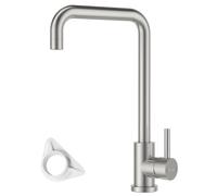 Blylund Stainless Steel Kitchen Mixer Tap with Rectangle L-Shaped Faucet in Metallic Silver Blylund Metallic Silver
