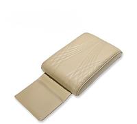 Blyndr Car Armrest Box 1PCS PU Leather Car Armrest Pad Cover Universal Center Console for Wave Embroider Auto for Seat Box Protection Cushion Hand Supports(Beige With bag)