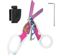 Blyxon 6 In1 Multifunction Emergency Response Shears, Tactical Folding Trauma Shears, Outdoor Camping Rescue Scissors Tools with Utility Holster (Magic Luminous)