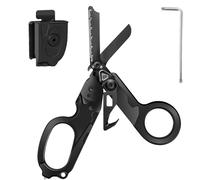 Blyxon 6 In1 Multifunction Emergency Response Shears, Tactical Folding Trauma Shears, Outdoor Camping Rescue Scissors Tools with Utility Holster (Carbon Black)