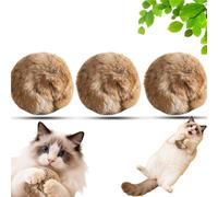 Blyzor 3PCS Silent Rabbit Fur Ball Cat Toy,2026 Eco Soft Fluffy Catnip Balls For Bunny Kicks And Chasing,Natural Indoor Exercise Toy To Reduce Anxiety(3pcs)