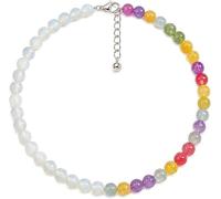 Blyzor Dopamine Necklace Dopamine UV Reactive Jewelry Acrylic Colorful Rainbow Beaded Color Changing Mood Necklaces Bracelet Earrings Boho Choker Summer Beach Vacation Gift For Women(J)