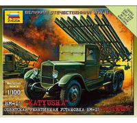Bm-13 Katjusha Soviet Rocket Launcher Plastic Kit 1:100 Model Zvezda