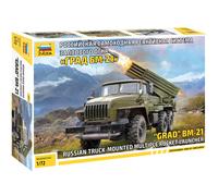BM-21 Grad Russian Truck-Mounted Multiple Rocket Launcher 1:72 Plastic Model Kit
