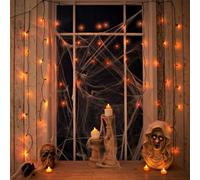 BM 50 Orange Curtain Lights Halloween Lights Party Scary Battery Operated
