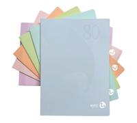 BM BeMore Colour 80 Pastel - 0121001 - A4 Notebook - Line C - Ruling with Margins for 4th and 5th Grade - Paper 80 g/m² - Assorted Colours - Pack of 12 10 Pieces