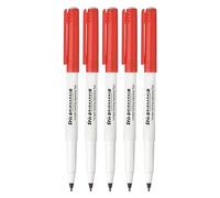 BM25 Sign Fineliner Pens, RED, Pack of 5, Medium Fibre Point, Perfect for Sign Write Draw Sketch Mark Illustrations Calligraphy, iZOFAX