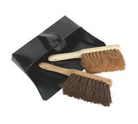 BM26 Dustpan Brushes Set 11" 280mm Metal Soft Hard Bristles Cleaning By Sealey