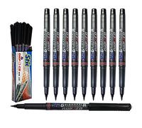 BM30 Permanent Markers, BLACK, Extra Fine Point, Pack of 10, CD/DVD/OHP Marker Pens, Mark Write Draw Sketch, Waterproof Ink, iZOFAX Black Ball Pen