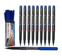 BM30 Permanent Markers, BLUE, Extra Fine Point, Pack of 10, CD/DVD/OHP Marker Pens, Mark Write Draw Sketch, Waterproof Ink, iZOFAX Black Ball Pen