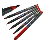 BM30 Permanent Markers, RED, Extra Fine Point, Pack of 5, CD/DVD/OHP Marker Pens, Mark Write Draw Sketch, Waterproof Ink, iZOFAX Black Ball Pen