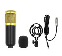 BM800 Condenser Microphone Kit Professional Studio Live Broadcast with Shock Mount Pop Suspension Arm Stand for Computer Vocals Instruments