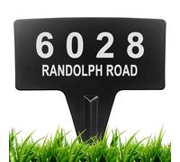 Bmakre House Numbers for Outside, Metal Address Numbers for House, Waterproof, Horizontal & Vertical Mounted Address Signs for Houses,Home Hotel Office Garden Decorative Wall Plaque (Ground Mount)