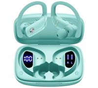 bmani Wireless Earbuds Bluetooth Headphones 48hrs Play Back Sport Earphones with LED Display Over-Ear Buds with Earhooks Built-in Mic Headset for Workout Mint Green