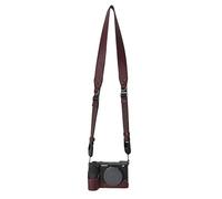 BMAOLLONGB A6700 Case, Handmade Litchi Genuine Real Leather Half Camera Case Bag Cover for Sony Alpha A6700 Bottom Opening Version + Neck Strap (Coffee)
