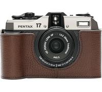 BMAOLLONGB for Pentax 17 Case, Handmade Genuine Real Leather Half Camera Case Bag Cover for Pentax 17 Film Camera With Hand Strap (Coffee)