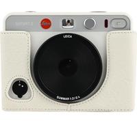 BMAOLLONGB Handmade PU Litchi Leather Half Camera Cover Bag Leather Case for Leica SOFORT 2 with Neck Strap (White)