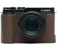BMAOLLONGB L10 Camera Case, Handmade Genuine Real Leather Half Camera Case Bag Cover for Panasonic LUMIX DC-L10 Camera Bottom Opening Version + Hand Strap (Coffee)