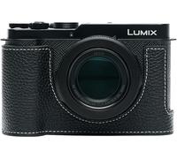 BMAOLLONGB L10 Camera Case, Handmade Genuine Real Leather Half Camera Case Bag Cover for Panasonic LUMIX DC-L10 Camera Bottom Opening Version + Hand Strap (Black)